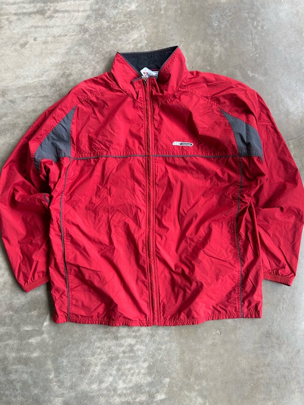 Reebok Red and Gray Men's Lightweight Windbreaker Jacket